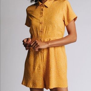 Mustard Yellow Polka Dot Romper